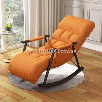 Poltrona a dondolo per il relax, stile nordico, per balcone, casa, camera da letto, divano pigro per adulti, per il soggiorno e il riposo.