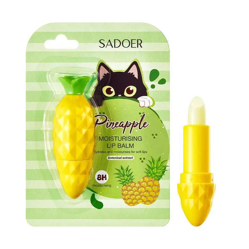 SADOER Pineapple Lipstick Moisturizing Anti Wrinkles Brightening Remove Dead Skin Hydrating Lip Balm Lips Skin Care Products
