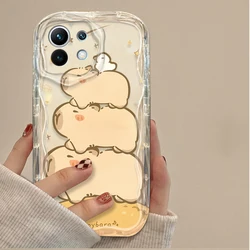 Cartoon Cute Capybara Protective Phone Case for Mi 13 Lite (Clear)