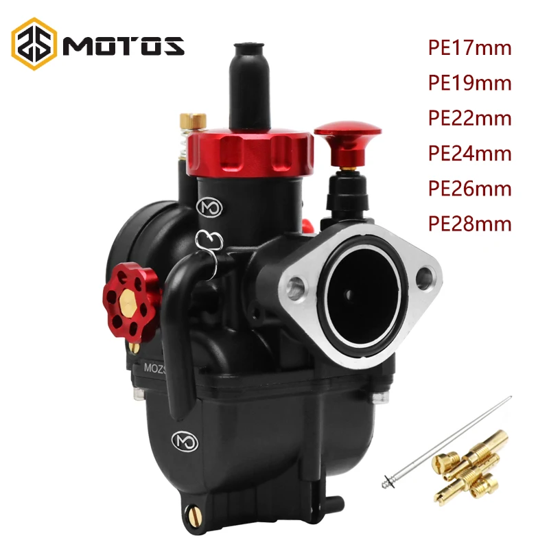 

ZS MOTOS Performance Carburetor PE 17 19 22 24 26 28mm Flange Motorcycle Engine PE Carburetor For 50-350cc Dirt Bike Quad Bike