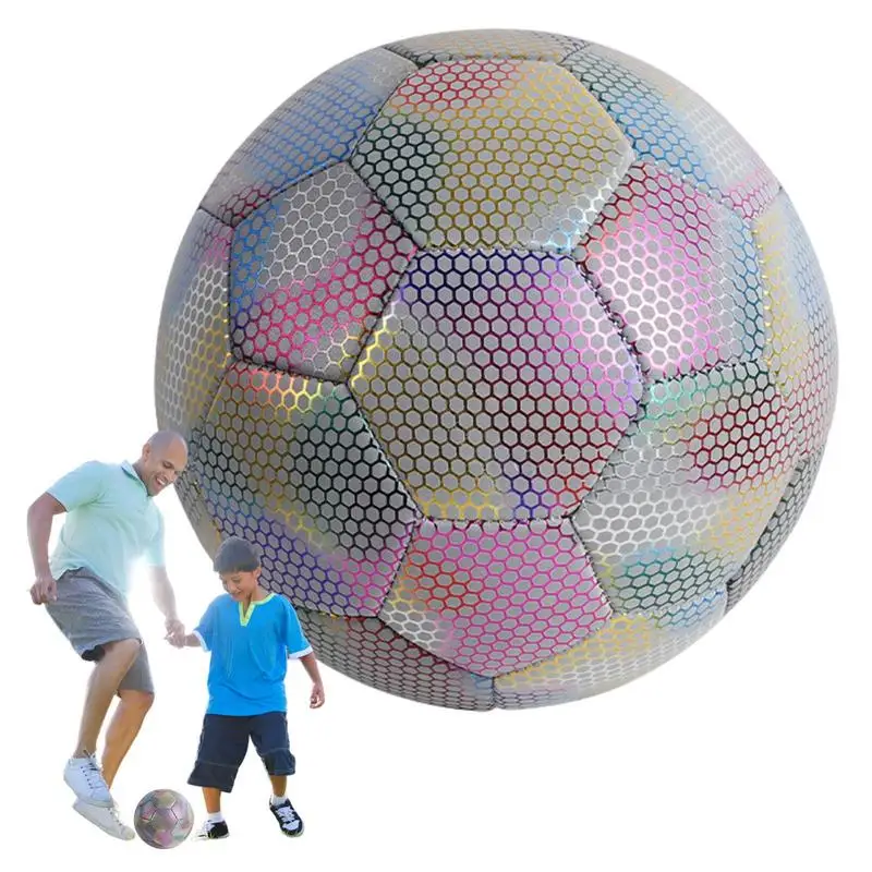 

Flashing Football Night Game PU Leather Soccer Ball PU Leather Football Training Tool For Adolescents Adults And Football Lovers