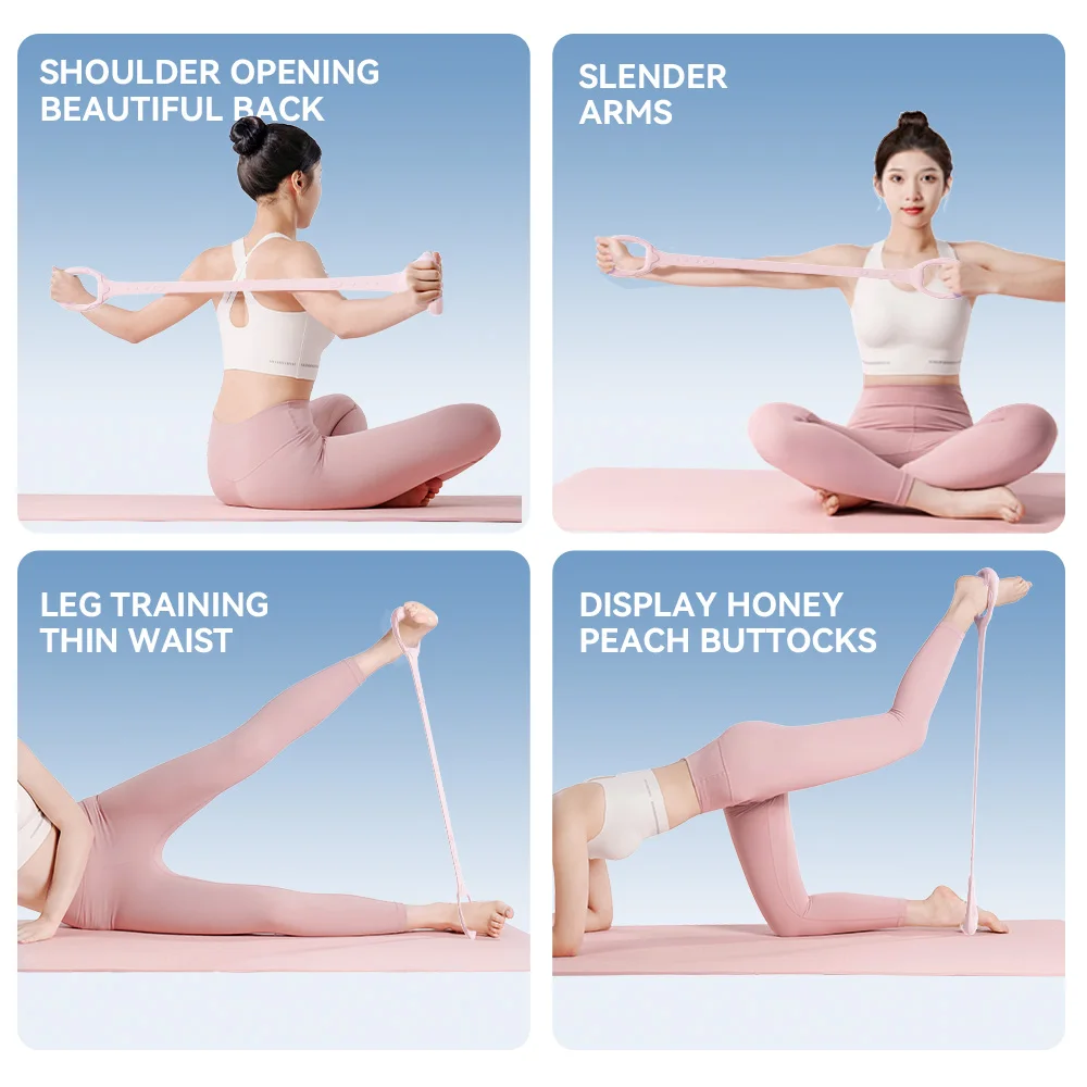 Yoga Resistance Bands 8 Shape Chest Expander Home Elastic Band Sports Exercise Puller Arm Exercise Training Pilates Gym fitness resistance band fitness accessories