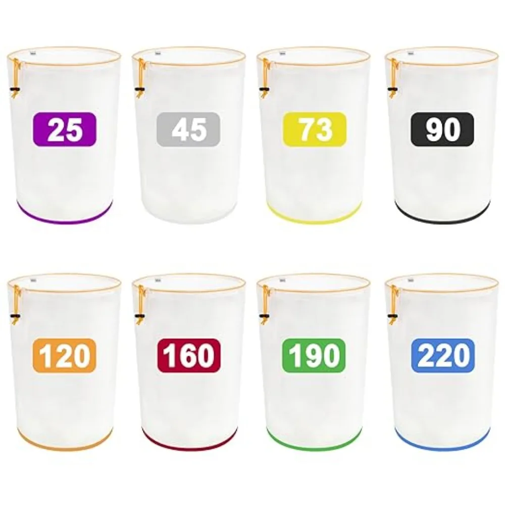 5 Gallon Filter Bag with Filter Screen Reusable Filter Bag with Opening on Top for Hydroponics Gardening 45-220 Micron