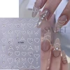 3D Rhinestones Gold Silver French Nail Art Stickers Retro Wave Simple Line Design Adhesive Slider Decals DIY Manicure Decoration 5