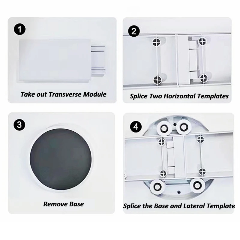 Dining Table Rotating Storage Rack Anti-slip Food Turntable Easy Assembly Restaurant Plate Swivel Stand for Rectangular Table 6