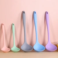 Long Handle Silicone Soup Spoon Large Ramen Noodles Tablespoons Hot Pot Porridge Ladle Scoop Kawaii Japanese Kitchen Utensils 1