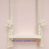 Newborn Photography Props Baby Swing Chair Wooden Babies Furniture Infants Photo Shooting Prop Accessories 4