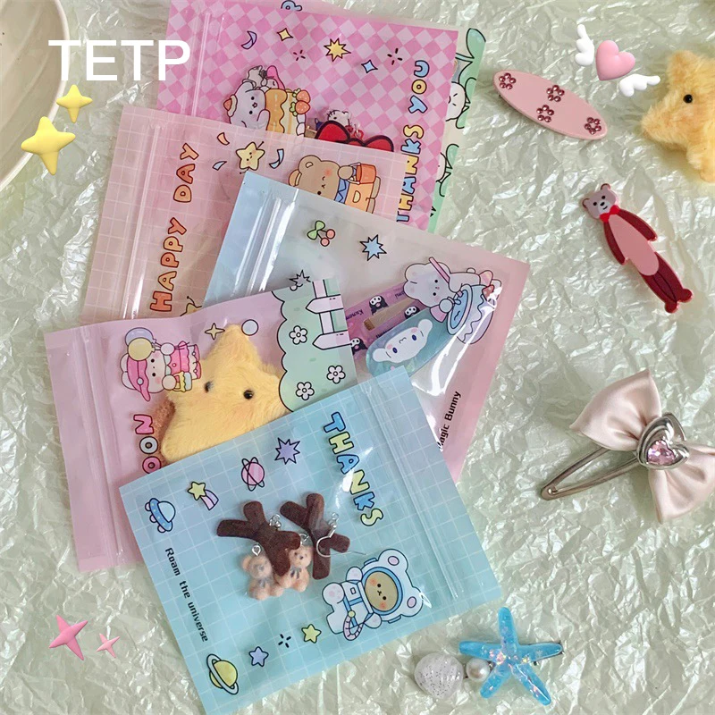 

TETP 50Pcs Mini Ziplock bags With Clear Window Home Jewelry Cards DIY Bracelet Packaging Storage Handmade Gift Decoration Favors