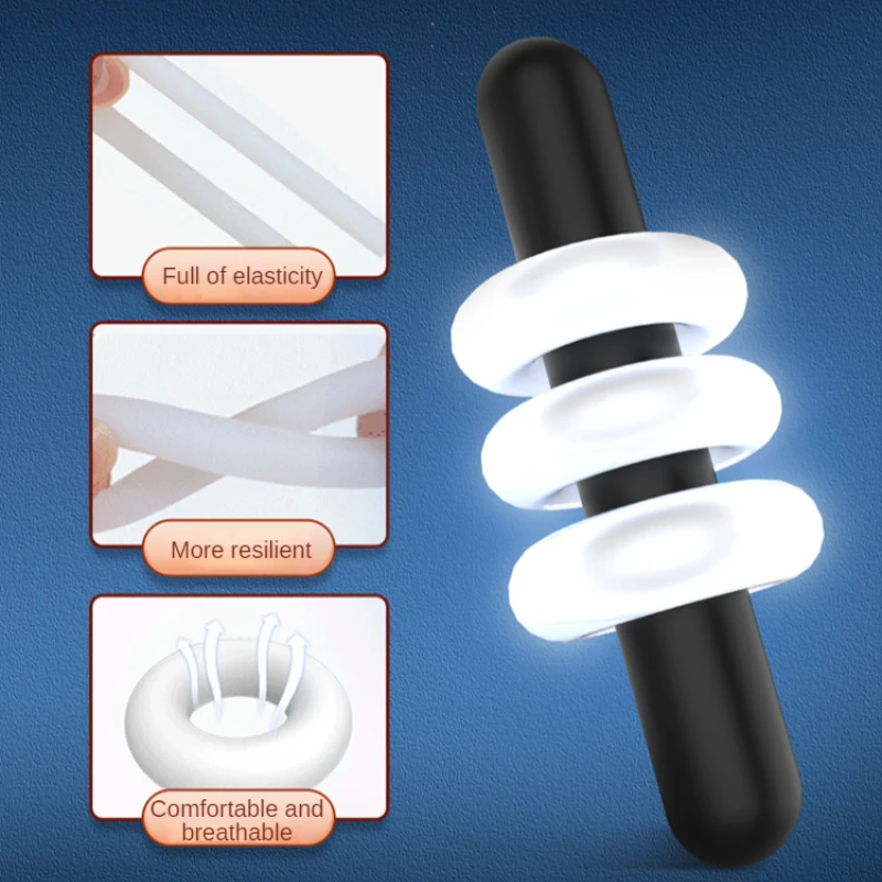 Mâle 6 pièces 1 ensemble Silicone verrouillage anneau bondage érection retard éjaculation réutilisable agrandissement balle civière Se_voghion.com