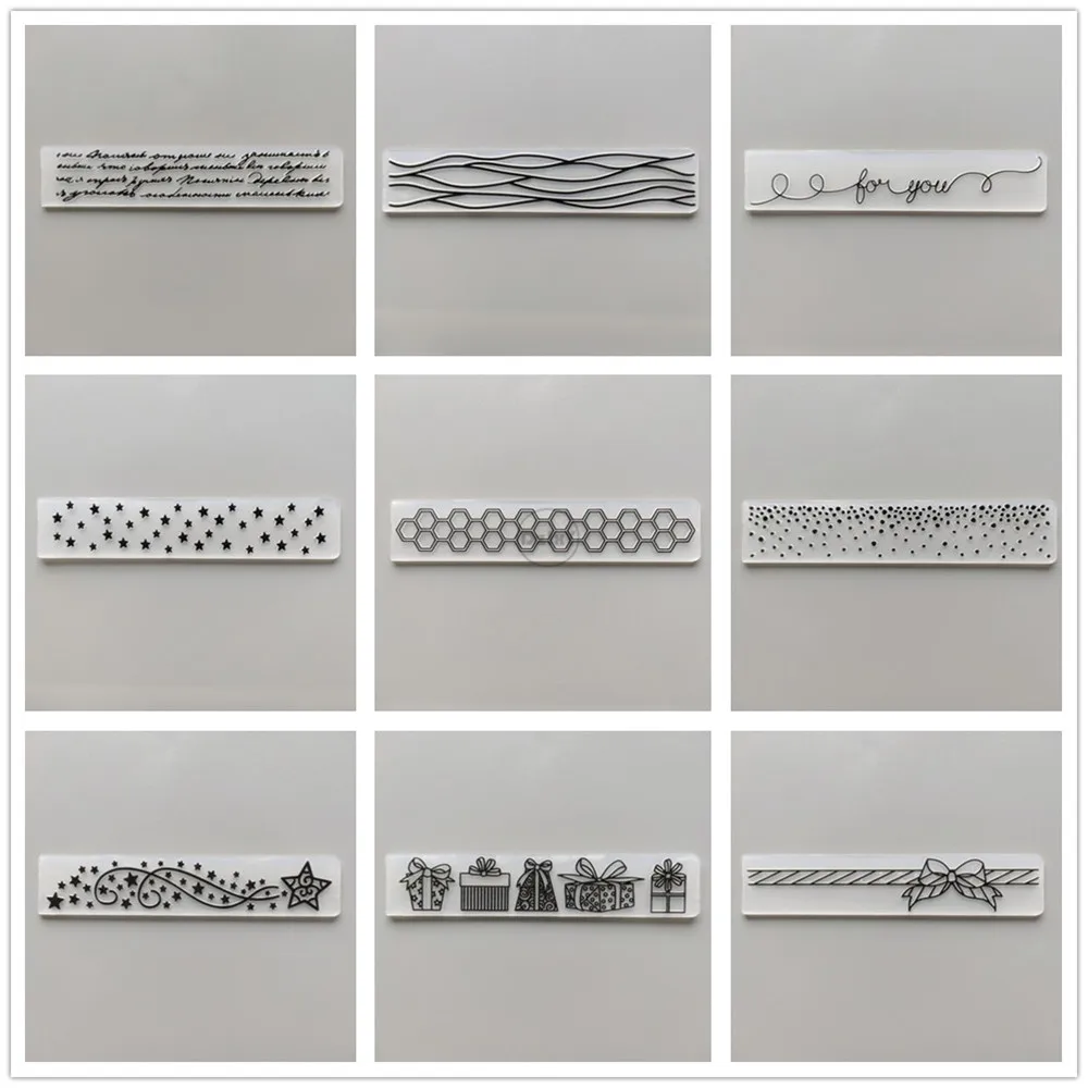 (29 Styles) Strips Embossing Folders for Paper 3D Scrapbooking Cutting Dies Templates Album Cards Making Supplies