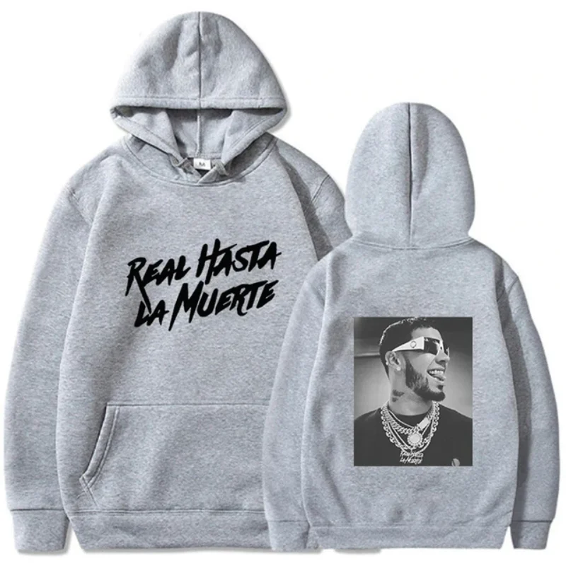 Spring and Autumn Rapper Hoodie Anuel AA Real Hasta La Muerte Printed Sweatshirt Streetwear Loose Pullover Casual Hoodie2 5