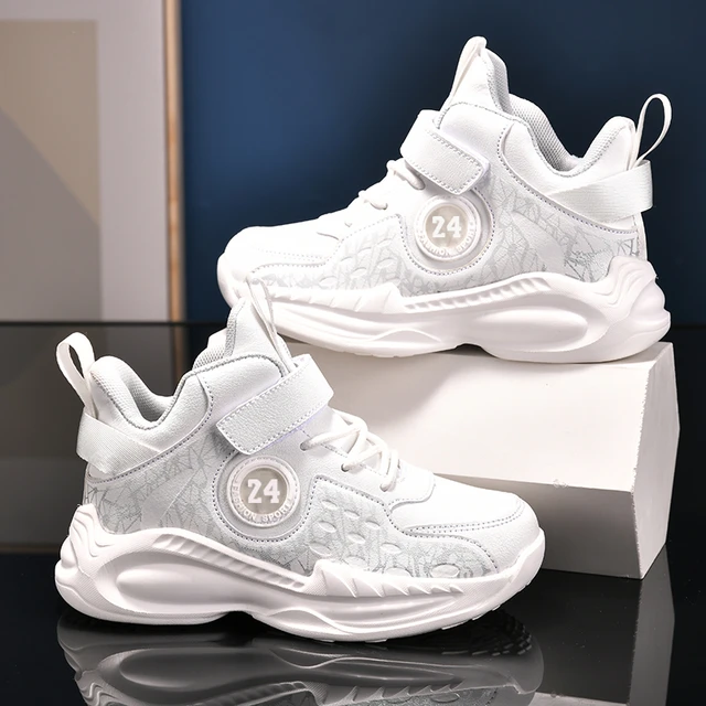 New Style Children Basketball Shoes White Sneakers Kids Casual