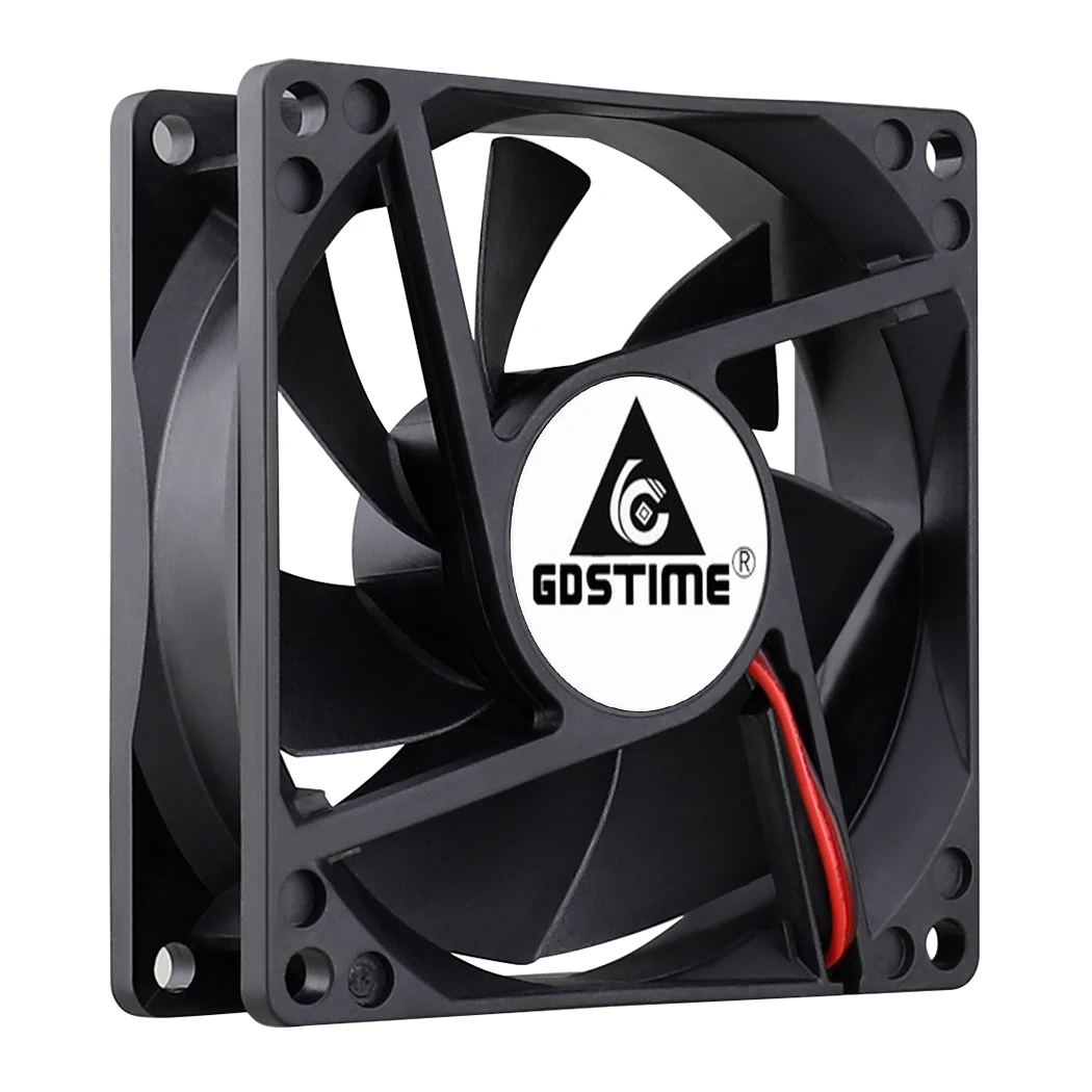 Gdstime dc 5v 12v 24v 48v 80x80x25 mm Computador Power Cooler Ventilador 8025 80 mm pc Case da Cpu sem Escova Ventilador Axial Dupla Bola Ventilador de Refrigeração - Imagem 3