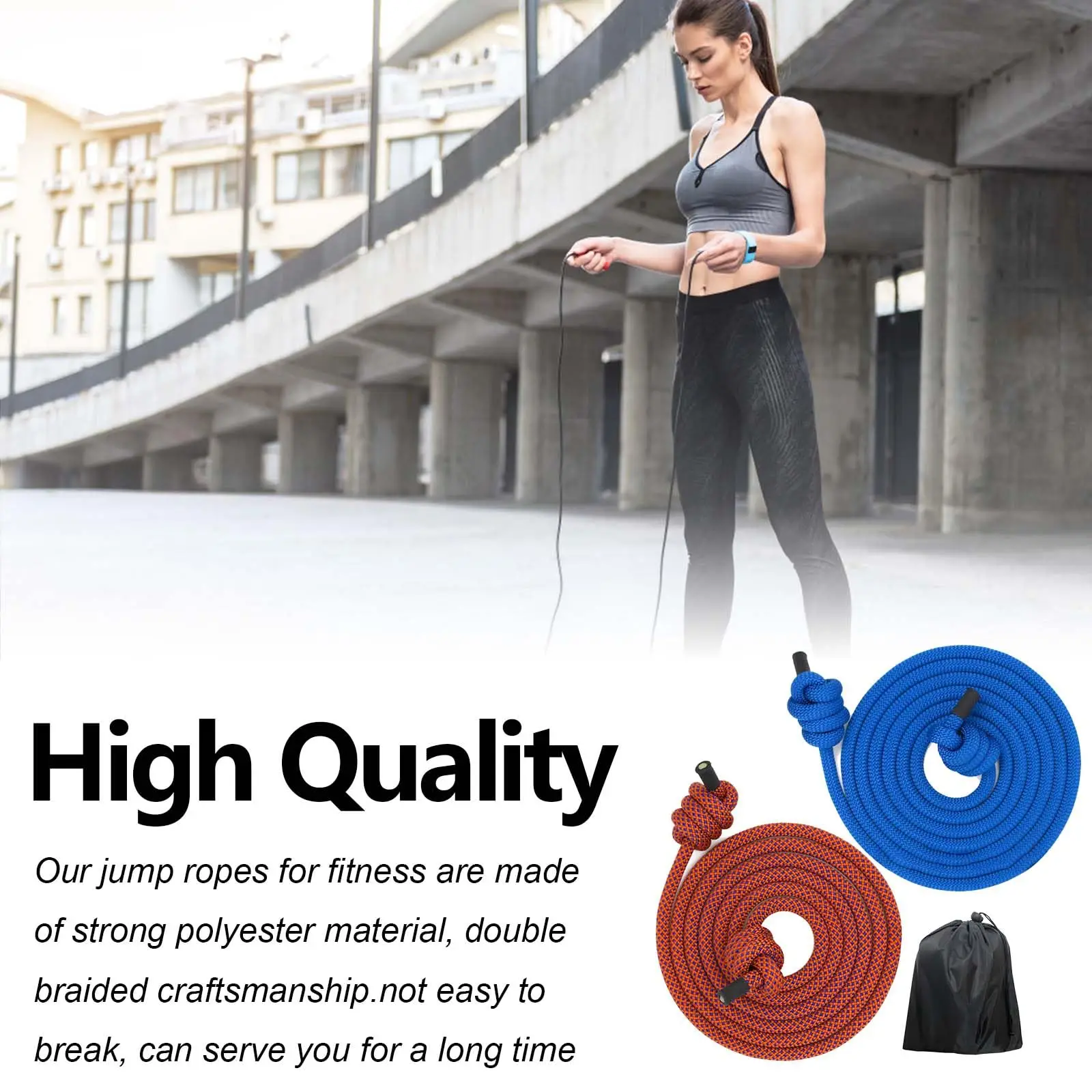 Flow Exercise Rope for Fitness Flow Double Braid Workout Rope Adjustable Length Jump Ropes for Men and Women Home Gym Workout jump rope