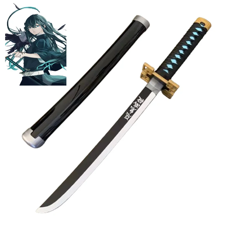 Demon Slayer Hashibira Inosuke Anime Cosplay 24inch Sword Katana Role Play Kimetsu no Yaiba 60cm Bamboo Model Weapon 6