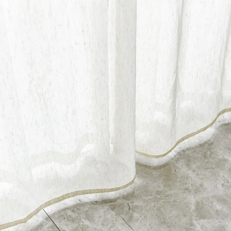 YCENTRE Linen Tulle Curtains For Living Room Modern Flax Sheer For Bedroom Solid Voile For Children Window Drapes 5