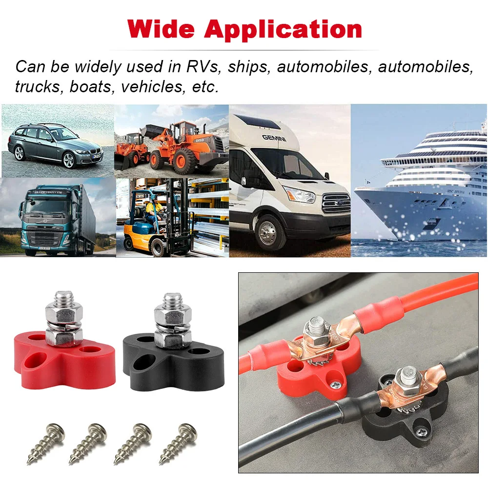 Bus Bar Power Stud 5/16" 150A Terminal Block Heavy Duty M8 M6 M10 Positive Negative Buss Bar for Camper Caravan Truck RV Boat
