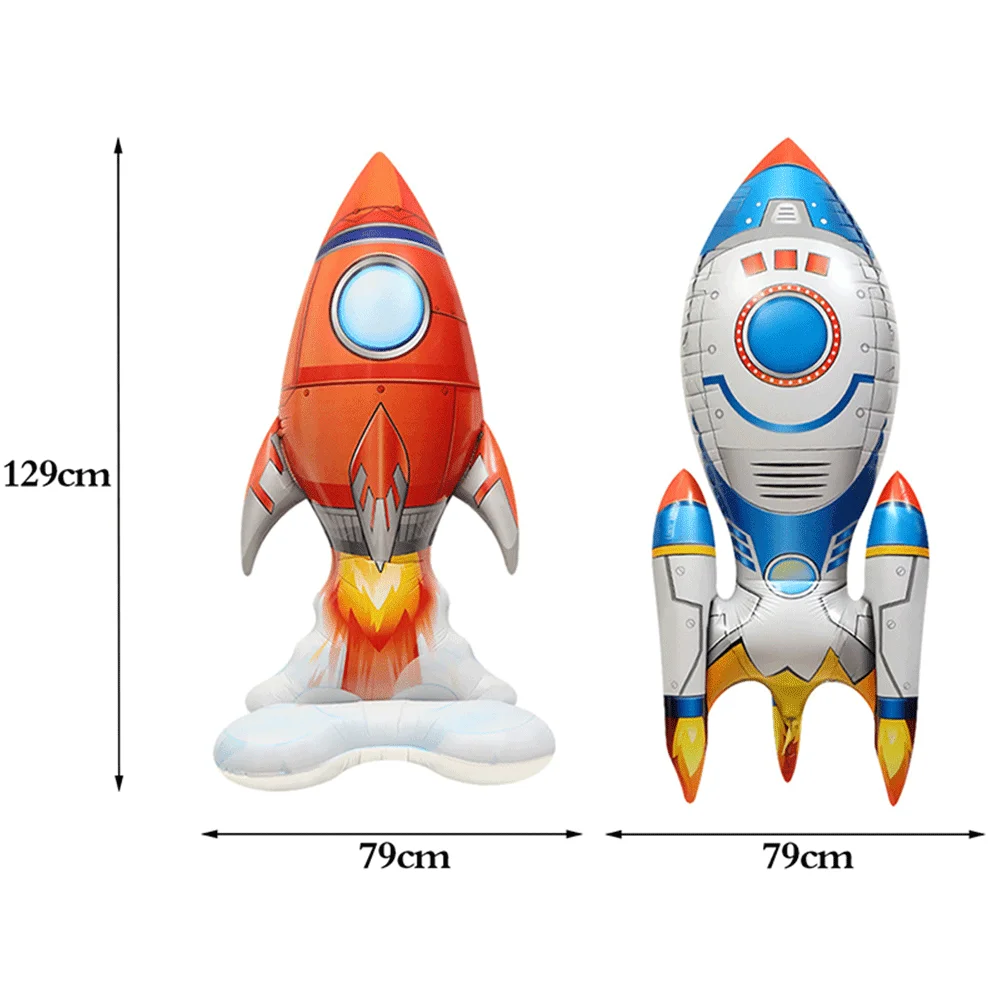 2er Pack 4d stehende aufblasbare Astronauten raketen ballons Raum party dekor Weltraum galaxie Planet Thema Geburtstags feier liefert – Detail 10
