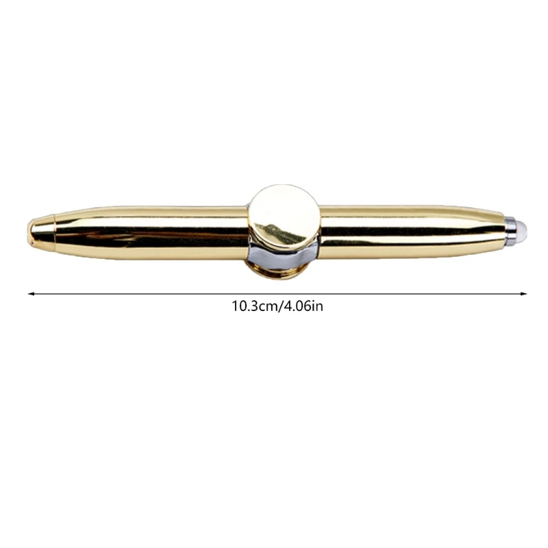 2Pcs Rotating Pen with LED Light Stress Relief Writing Pen Gift for Office Staff
