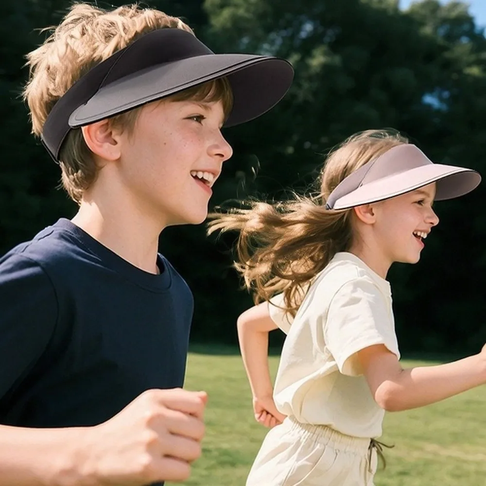 Fashion Breathable Kids Sunshade Hat Soft Solid Color Summer Kid Sunhat Quick-dry Lightweight Foldable Empty Top Cap Boys