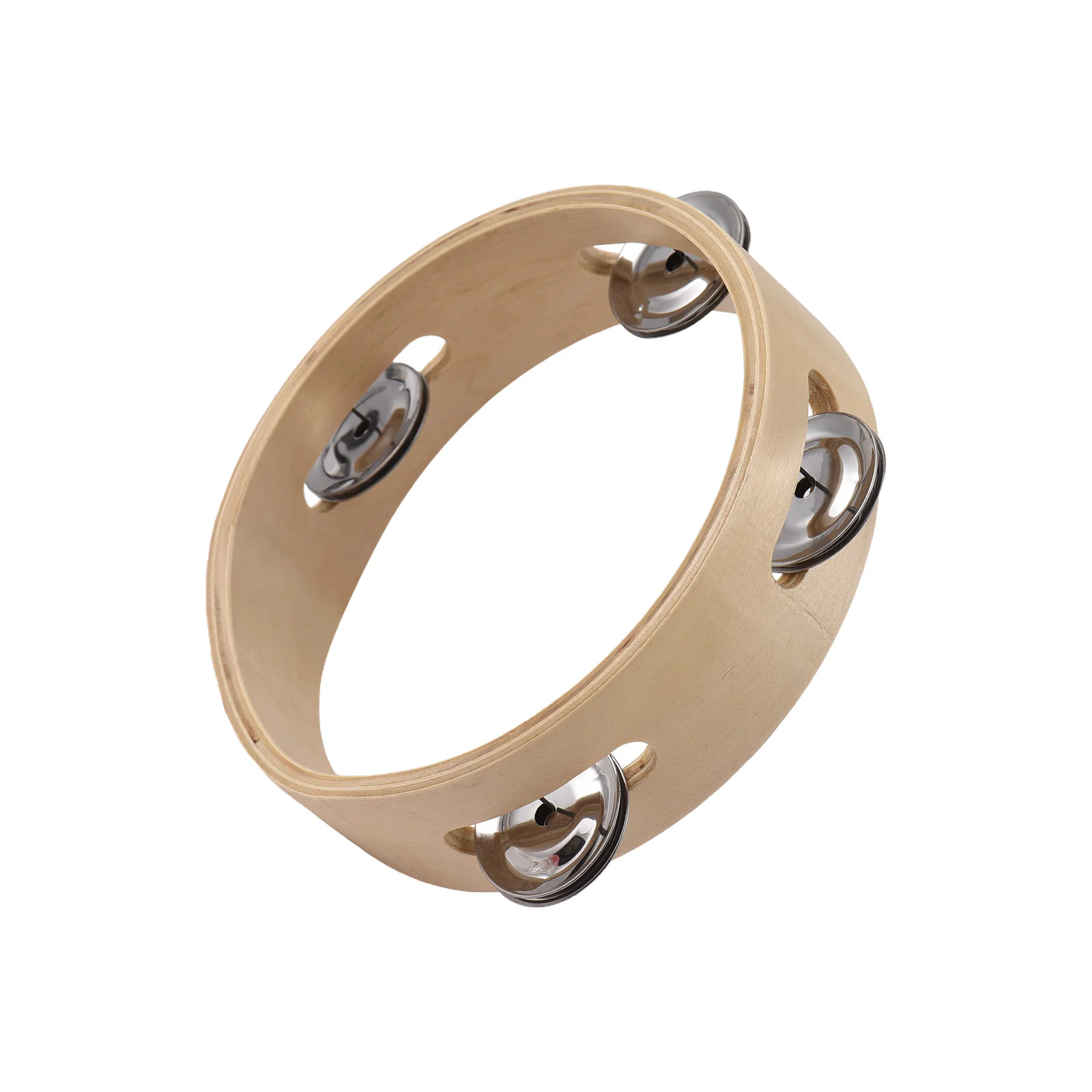 10/8/6 Inch Single Row Tambourine Hand Cranked Bell Rings Natural Color Metal Bell Sound Percussion Instruments Party Supplies