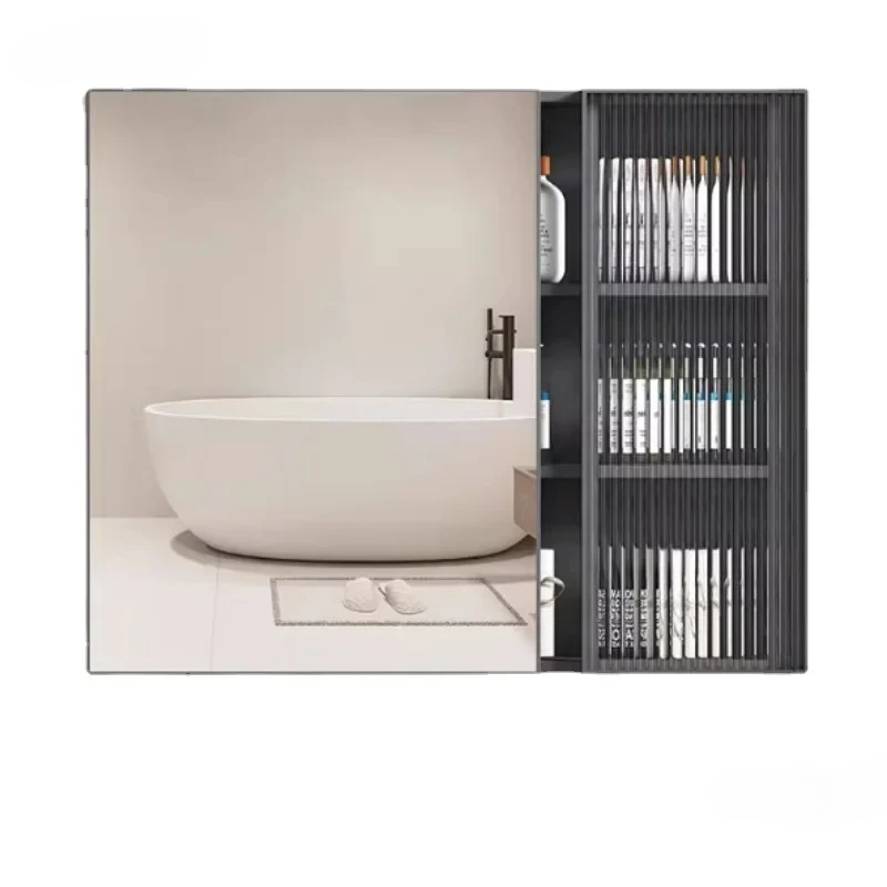Modern Aluminum Alloy Bathroom Smart Mirror Cabinets Separate Wall-mounted Bathroom Integrated Organizer Storage Cabinet E