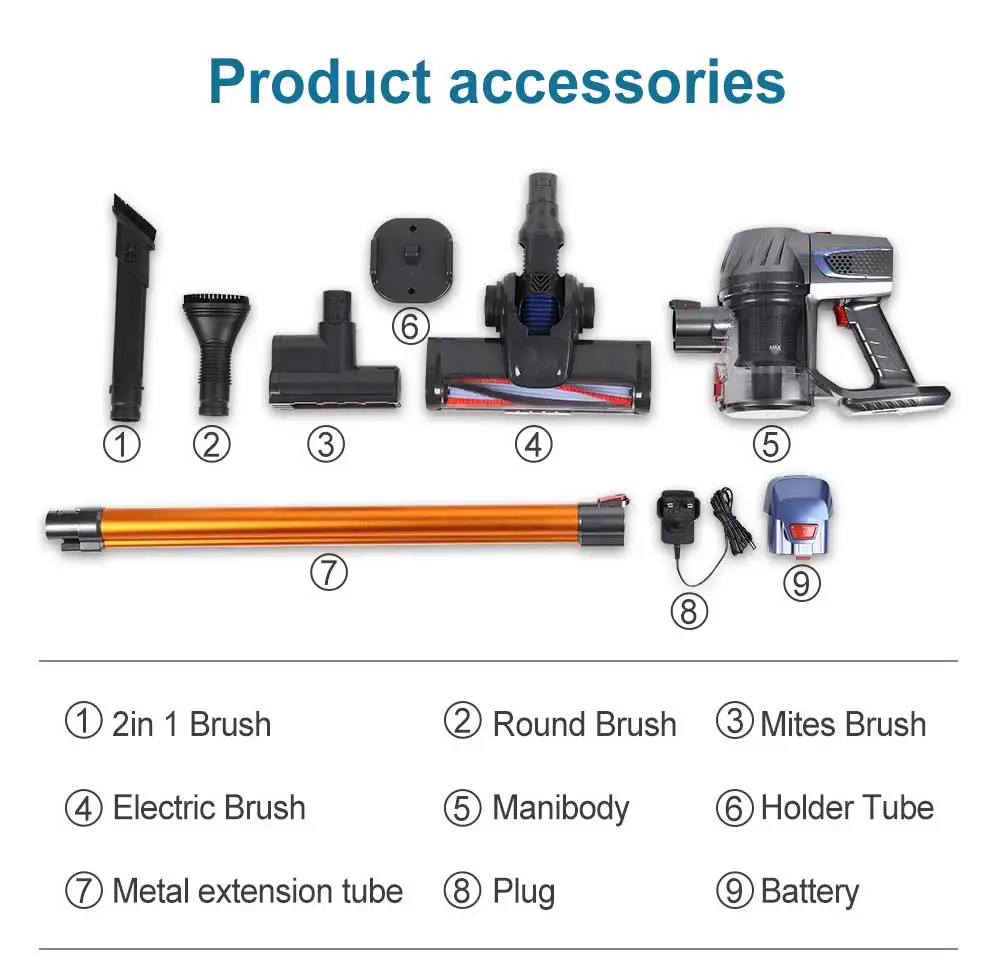 مكنسة كهربائية لاسلكية محمولة ، آلة تنظيف ، محرك م...