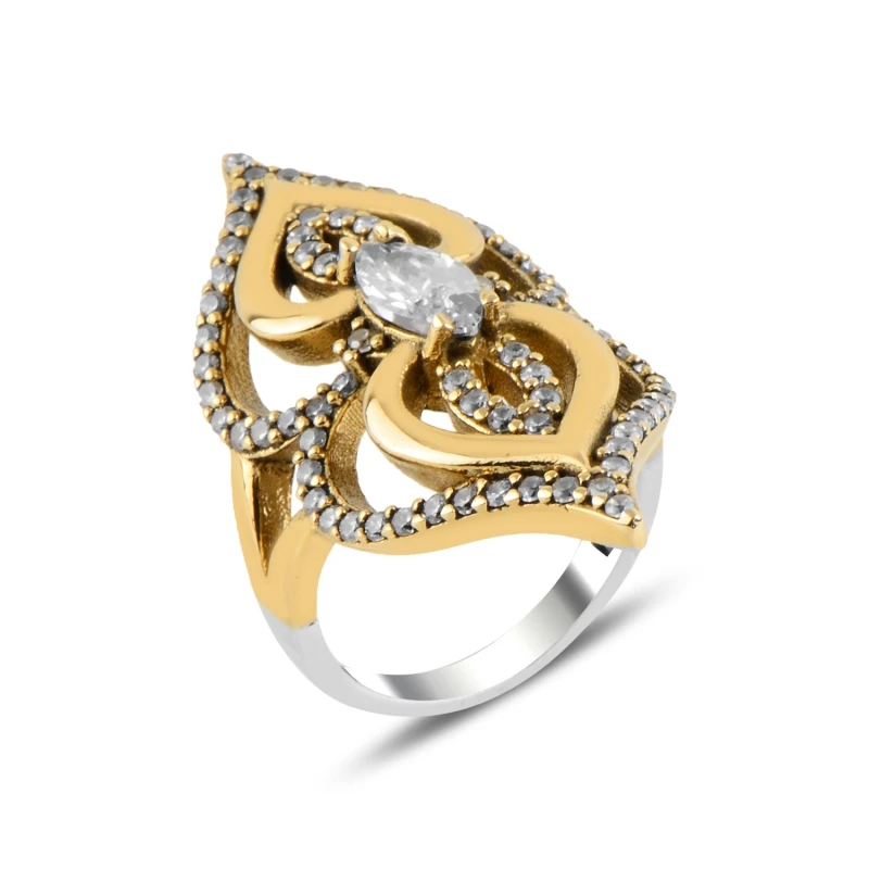

Серебряное 925 пробы кольцо из настоящего циркония
