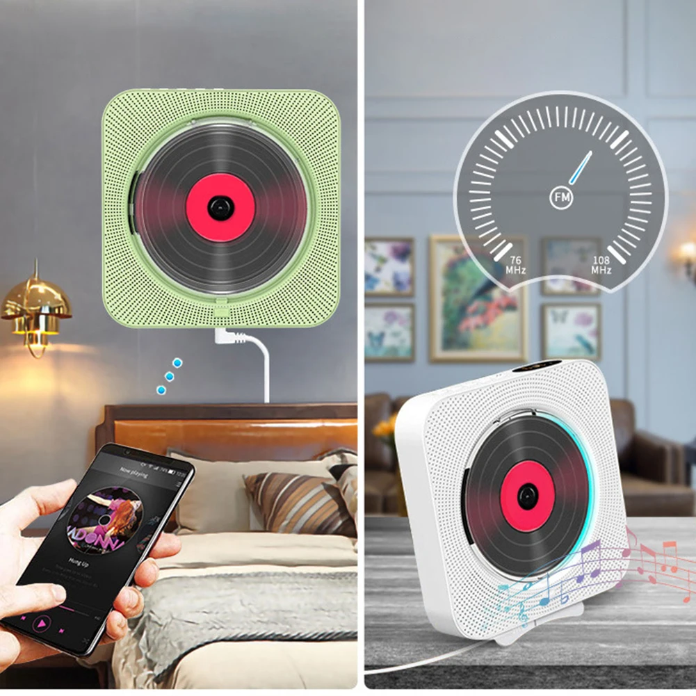 Portable CD Music Player Wall Mounted Bluetooth-compatible 5.1 Stereo Speaker Music Player Stereo Speaker CD PlayerB