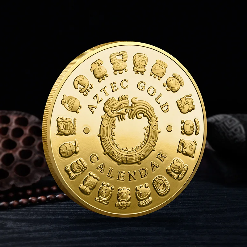 Commemorative Coin Souvenir Coin Mexico Mayan Aztec Calendar Art Prophecy Culture Gold Coins
