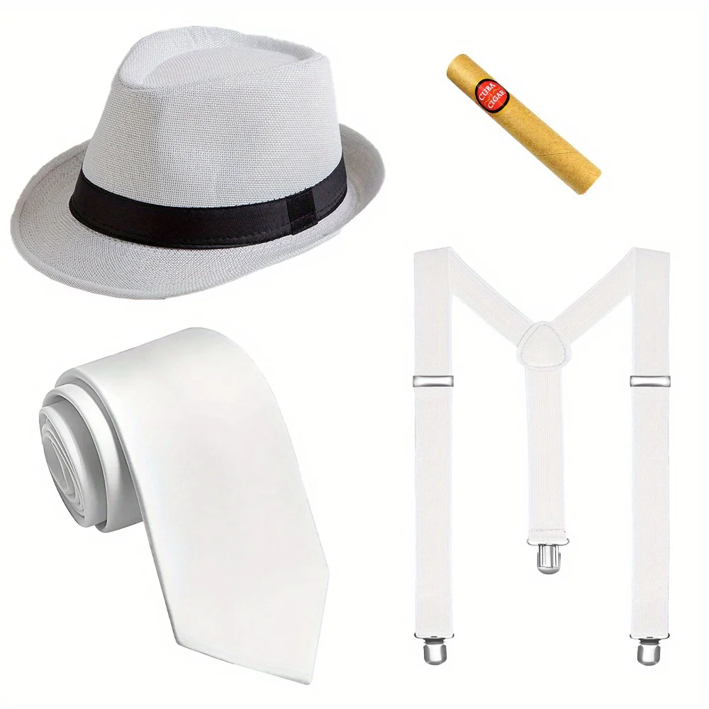 Men's Hat Suspenders and Tie Combo For Fashionable Look men fashion accessories