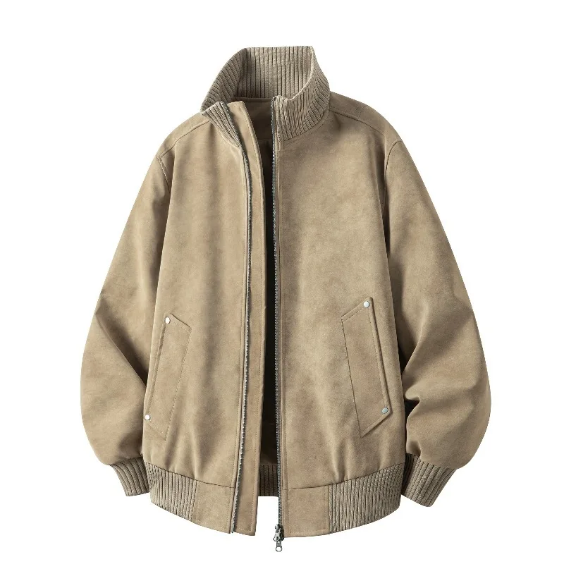 Men Jacket European Size Versatile Casual Bomber Jacket Fashion Spring Autumn Hip Hop Casual Zipper Coat Retro Outwear Jaquetas