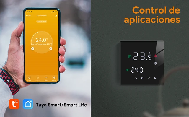 Termostato Inteligente Beok WiFi Para Suelo Radiante Y Agua Caliente  Compatible Con Alexa, Google