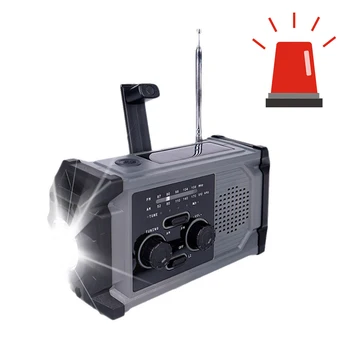 200mAh Emergency Solar Power Radio with Hand Crank Charging AM/FM Multi-Band LED Flashlight & Power Bank Functionality 4