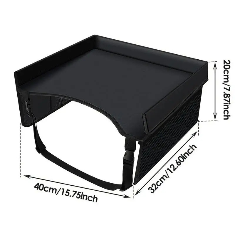 Kids Travel Tray With Adjustable Straps & Storage - Lap Desk For Car & Airplane, Road Trip Activities