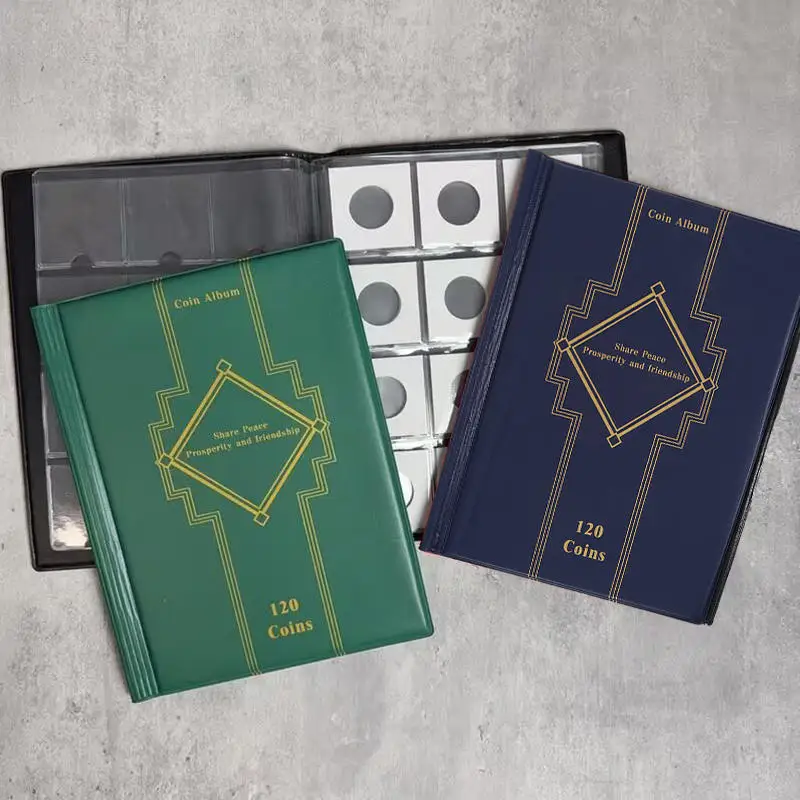 Deluxe 120-Slot Coin Collection Album for Cardboard Coin Holders