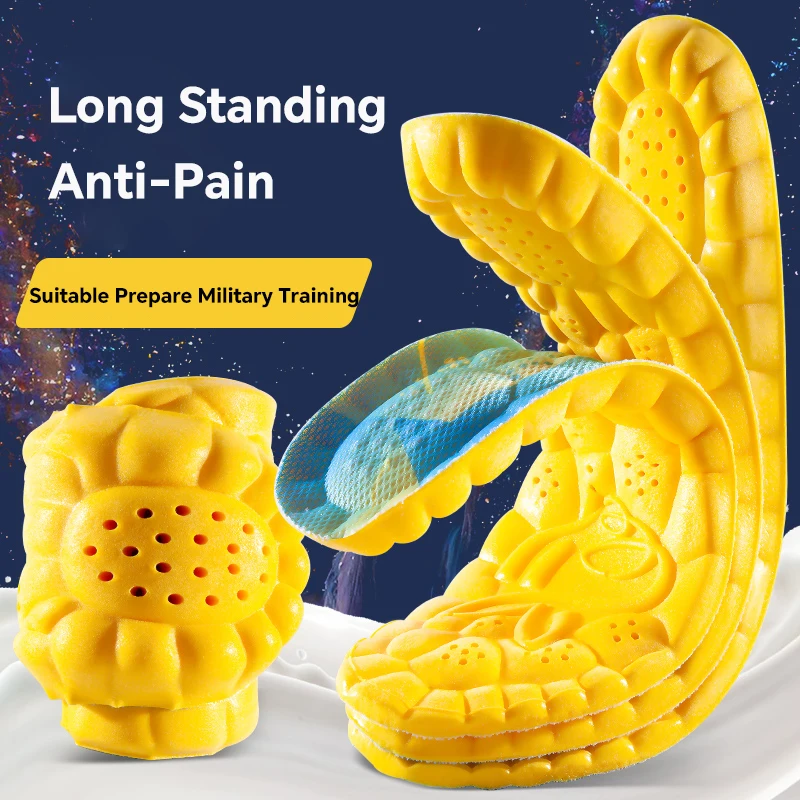 4D Sport Insoles Super Soft Breathable High-elasticity Shock Absorption Running Shoe Pad Deodorant Cushion Running Insoles sport insoles