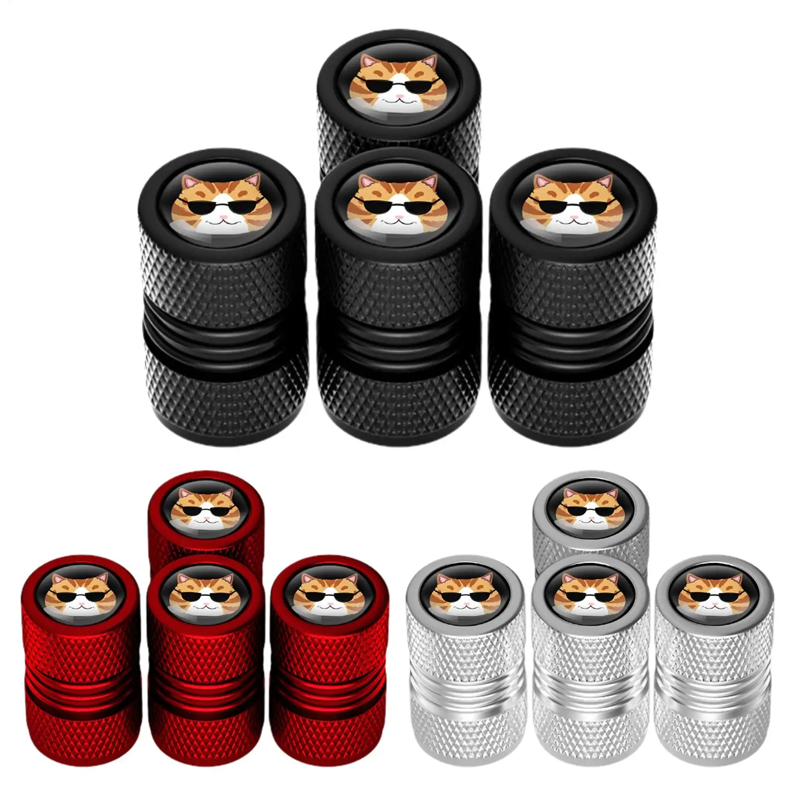 Aluminum Alloy Tire Valve Caps - Leak & Dust Proof Wheel Accessories (Set of 4)