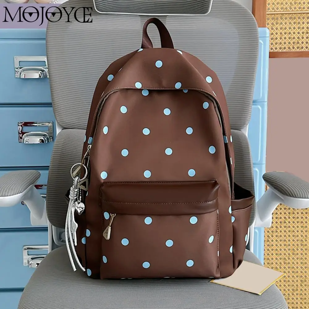 Polka Dot Aesthetic Preppy Backpack Kawaii Sweet Campus Bookbag Travel Casual Daypack for Elementary & Middle Girl Students 1