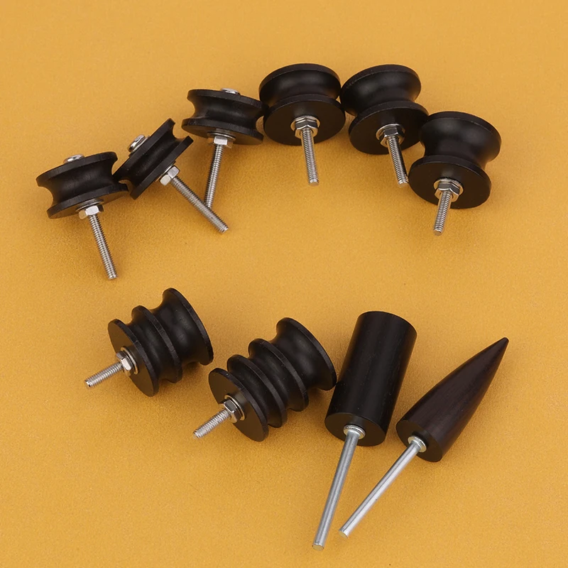 LMDZ 1PC Black Ebony Wood Leather Burnisher Polished Rods Leather Edge Polishing Slicker Flat/Pointed Head Handicraft DIY Tools leather tools leather craft tools leather craft tool