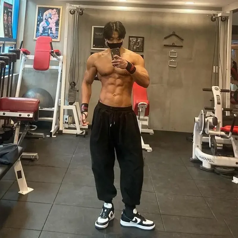 New Men's Sport Pants Loose Fit Training Trousers Thin Quick Dry Elastic Cuffed Running Autumn Long Pants Fitness Sweatpant