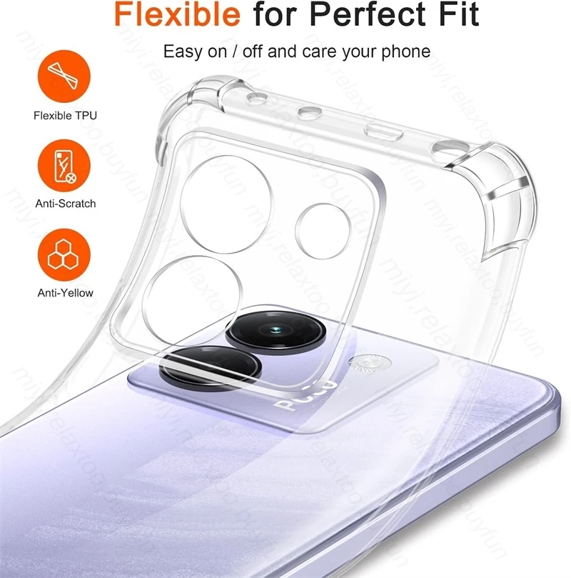 Clear Anti-Yellowing Shockproof TPU Soft Phone Case
