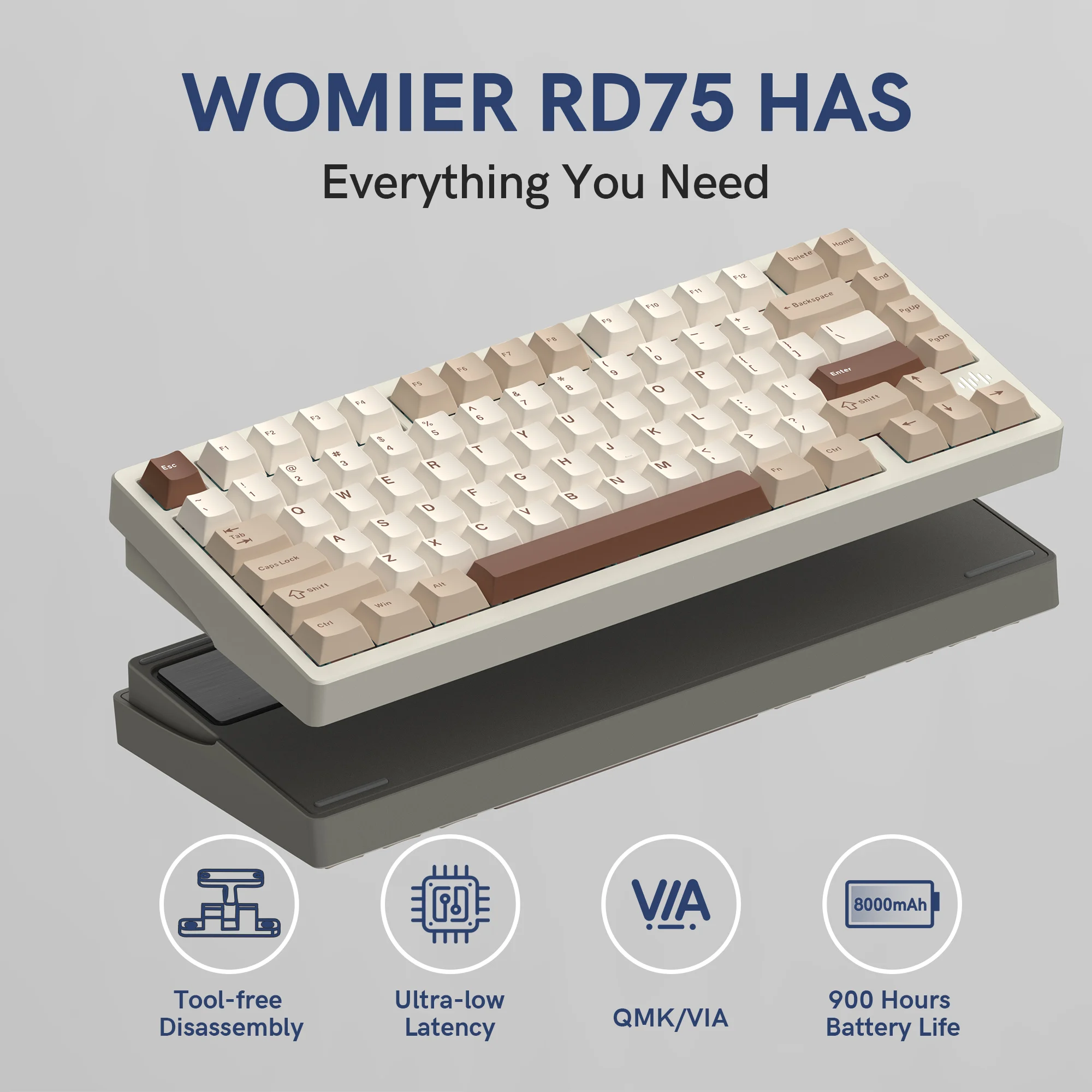 RGBアルミニウムメカニカルキーボード,QMK経由のクイックリリース