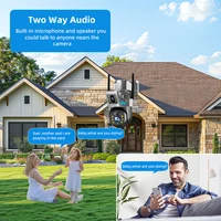 V380 PRO 8MP 4G caméra de sécurité extérieure suivi automatique 4K Vision nocturne double lentille PIR CCTV Protection de sécurité 4