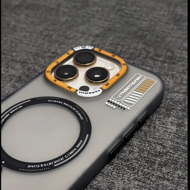 Matte Magnetic Phone Case with Frosted Back and Metal Lens Frame