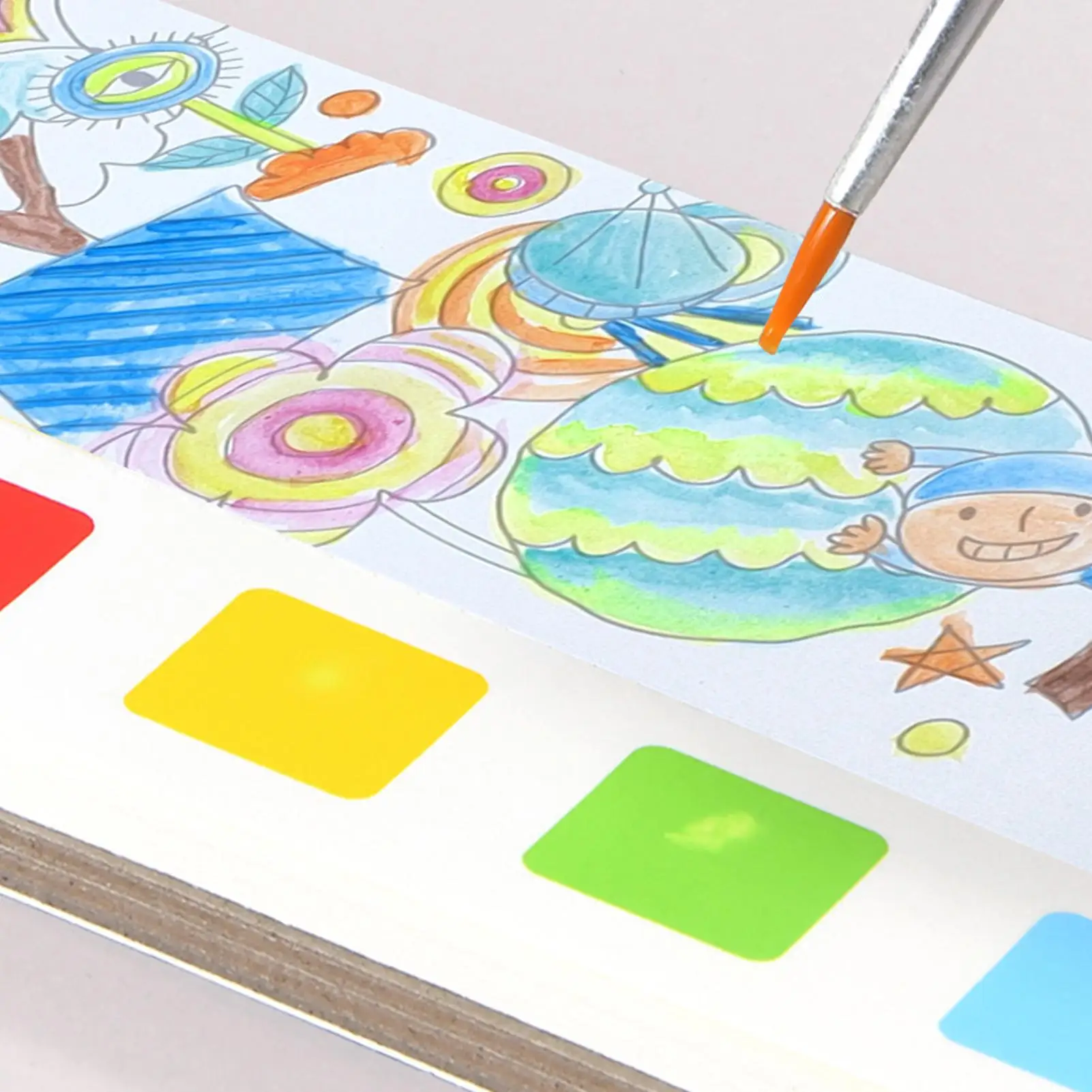 Watercolor Paper Colouring Sketchbook Portable Pad Paper Sketchbook for Painting Drawing Kids Home Outdoor Creative Activities