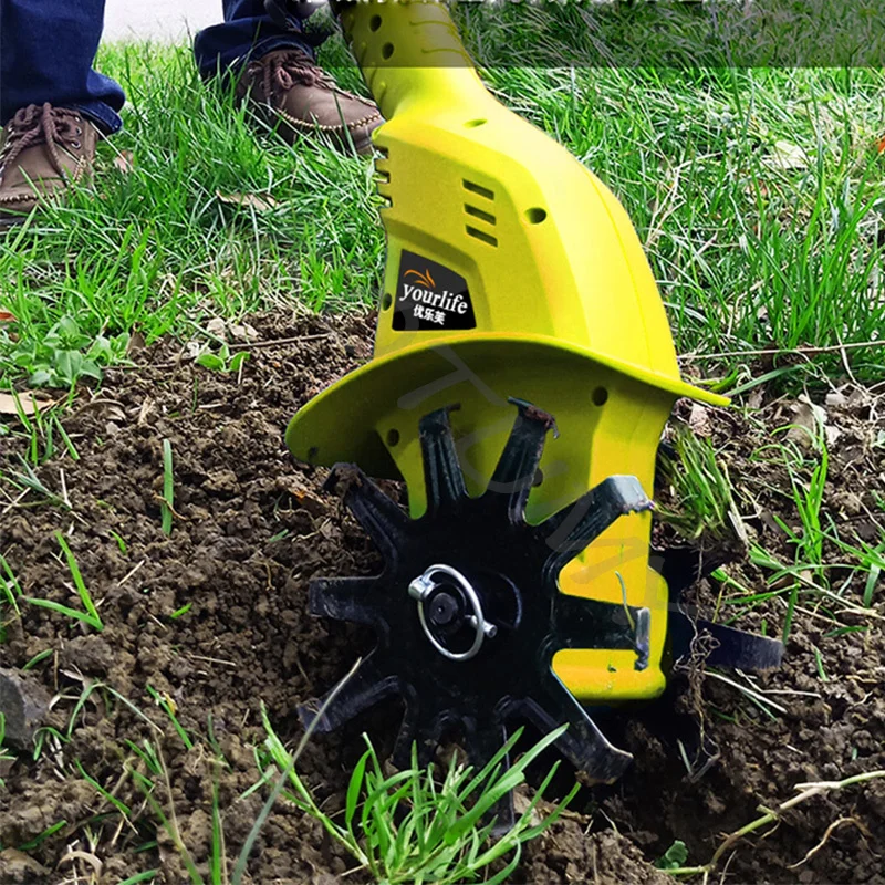 Electric Small-Scale Scarifier Wireless Lithium Battery Micro-Tiller Scarifier Electric Hoe Rotary Tiller 20V