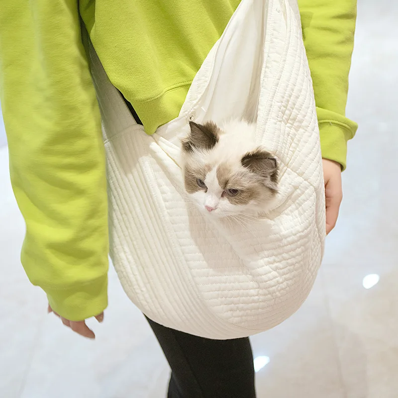 Pet Backpack White Comfort Dog Bag Pet Cat Outdoor One Shoulder Crossbody Bag Large capacity cat bag Supplies