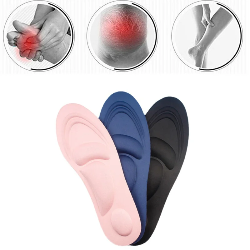 2pcs Insoles Soft Men Women Sponge Pain Relief 4D Memory Foam Orthopedic Insoles Shoes Flat Feet Arch Support Insole Sports Pads 2