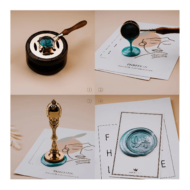 Wax Seal Stamp Wax Seal Stamp Set Mini Stamps Head Seal Wax Seal Stamp Retro Copper Plant Flowe DIY Scrapbooking Wedding Party Invitation Card Decoration